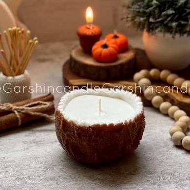 شمع نارگیل دست ساز بی عطر